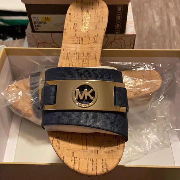 Michael Kors blue wedge sandals - Picture 1 of 4